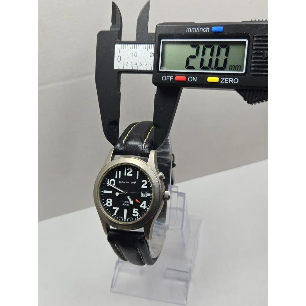 Momentum Pathfinder Alarm Titanium Mens Watch SP50 Black Dial 10ATM New Battery